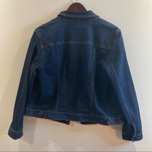 TALBOTS Sz XLP Denim Jean Jacket  With Front Pockets & Button Line Rufflels - Picture 9 of 13